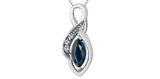 FOREVER JEWELLERY 10K White Gold Marquise Sapphire & Diamond Twist Infinity Pendant