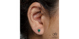FOREVER JEWELLERY 10K White Gold Emerald Tension Set Studs