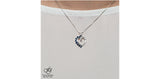 FOREVER JEWELLERY 10K White Gold Sapphire & Diamond Heart Pendant