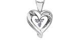 Forevery Jewellery 10K White Gold Diamond Open Twist Heart Pendant