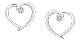 FOREVER JEWELLERY 10K White Gold Diamond Swirl Heart Studs