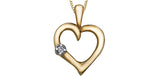 FOREVER JEWELLERY 10K Yellow Gold Polished Diamond Open Heart Pendant