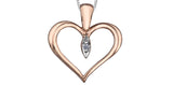 FOREVER JEWELLERY 10K Rose Gold, White Gold Diamond Open Heart Pendant