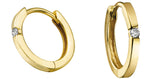 FOREVER JEWELLERY 10K Yellow Gold Diamond Huggies