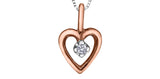 FOREVER JEWELLERY 10K Rose & White Gold Diamond Heart Pendant