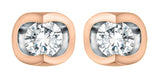 FOREVER JEWELLERY 10K Rose & White Gold Diamond Tension Set Studs