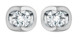 FOREVER JEWELLERY 10K White Gold Diamond Tension Set Studs