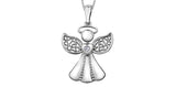 FOREVER JEWELLERY 10K White Gold Polished Round Diamond Angel Pendant