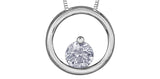 FOREVER JEWELLERY 10K White Gold Diamond Open Circle Pendant