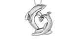 FOREVER JEWELLERY 10K White Gold Diamond Dolphins Pendant