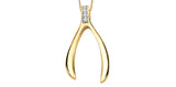 FOREVER JEWELLERY 10K Yellow Gold Diamond Wishbone Pendant