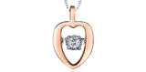 FOREVER JEWELLERY 10K Rose & White Gold Diamond Pulse Heart Pendant