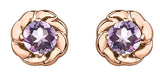 FOREVER JEWELLERY 10K Rose & White Gold Lilac Amethyst Rope Style Studs