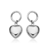 STEELX Stainless Steel Puffy Heart Charm Drop Studs