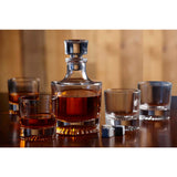 BRILLIANT CRYSTAL Globe Pyramide Whiskey Decanter & Glasses- 5 Piece Set