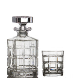 BRILLIANT CRYSTAL Williams Whiskey Decanter & Glasses - 5 Piece Set