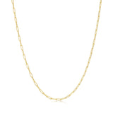REIGN Sterling Silver Gold Plated Diamond Cut Cable Link Chain