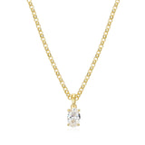 REIGN Sterling Silver Gold Plated Oval Diamondlite Cubic Zirconia Pendant