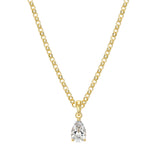 REIGN Sterling Silver Gold Plated Pear Shape Diamondlite Cubic Zirconia Pendant