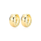 REIGN Sterling Silver Gold Plated Chunky Huggies Earrings - 16mm
