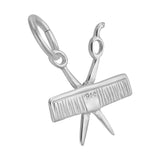 REMBRANDT Sterling Silver Comb and Scissors Charm