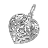REMBRANDT Sterling Silver Filigree Heart Charm