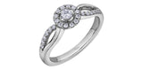 I AM CANADIAN 10K White Gold Canadian Diamond Halo Twist Ring