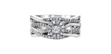 I AM CANADIAN 10K White Gold Canadian Diamond Halo Twist Ring