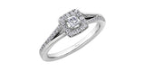 I AM CANADIAN 10K White Gold Princess Cut Canadian Diamond Halo Ring