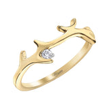I AM CANADIAN 10K Yellow Gold Canadian Diamond Antler Ring