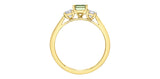 I AM CANADIAN 14K Yellow Gold Green Sapphire & Canadian Diamond Past Present Future Ring
