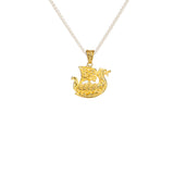 KEITH JACK Sterling Silver & 18K Vermeil Heartline Reversible Viking Longship Pendant