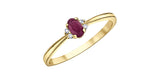 10K Yellow Gold Ruby & Diamond July Birthstone Ring