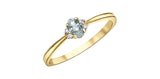 10K Yellow Gold White Topaz & Diamond April Birthstone Ring