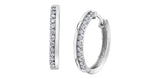 10K White Gold 0.32cts Diamond Half Gold-Half Diamond Hoops
