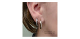 10K White Gold 0.32cts Diamond Half Gold-Half Diamond Hoops