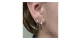 14K Yellow Gold Diamond Half Gold-Half Diamond Hoops