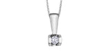 FOREVER JEWELLERY 10K White Gold Diamond Half Bezel Pendant