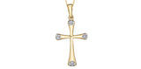 FOREVER JEWELLERY 10K Yellow Gold Diamond Cross Pendant