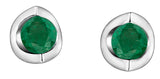 FOREVER JEWELLERY 10K White Gold Emerald Tension Set Studs