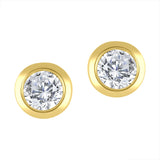 LUJO 10K Yellow Gold Lab Grown Diamond Bezel Set Studs