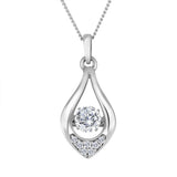 LUJO 10K White Gold Lab Grown Diamond Dancing Pendant