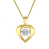 LUJO 10K Yellow Gold Lab Grown Diamond Dancing Heart Pendant