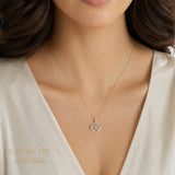 LUJO 10K Yellow Gold Lab Grown Diamond Dancing Heart Pendant