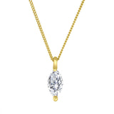 LUJO 10K Yellow Gold Marquise Lab Grown Diamond Solitaire Pendant