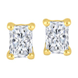 LUJO 10K Yellow Gold Radiant Lab Grown Diamond Prong Set Studs