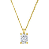 LUJO 10K Yellow Gold Radiant Lab Grown Diamond Solitaire Pendant