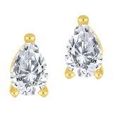 LUJO 10K Yellow Gold Pear Shape Lab Grown Diamond Prong Set Studs