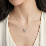 LUJO 10K White Gold Lab Grown Diamond Dancing Horsehoe Pendant