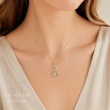 LUJO 10K Yellow Gold Lab Grown Diamond Infinity Twist Pendant